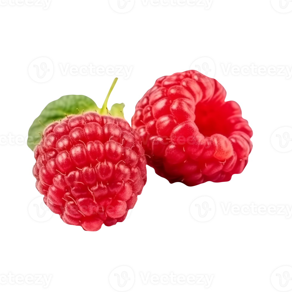 Fresh tasty raspberries isolated on transparent background png