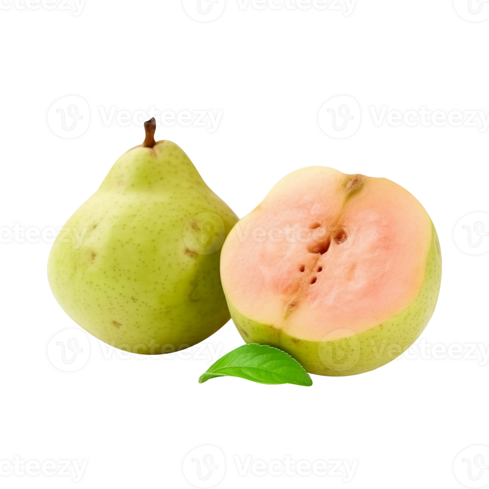 Fresh guava fruit with slice isolated on transparent background png