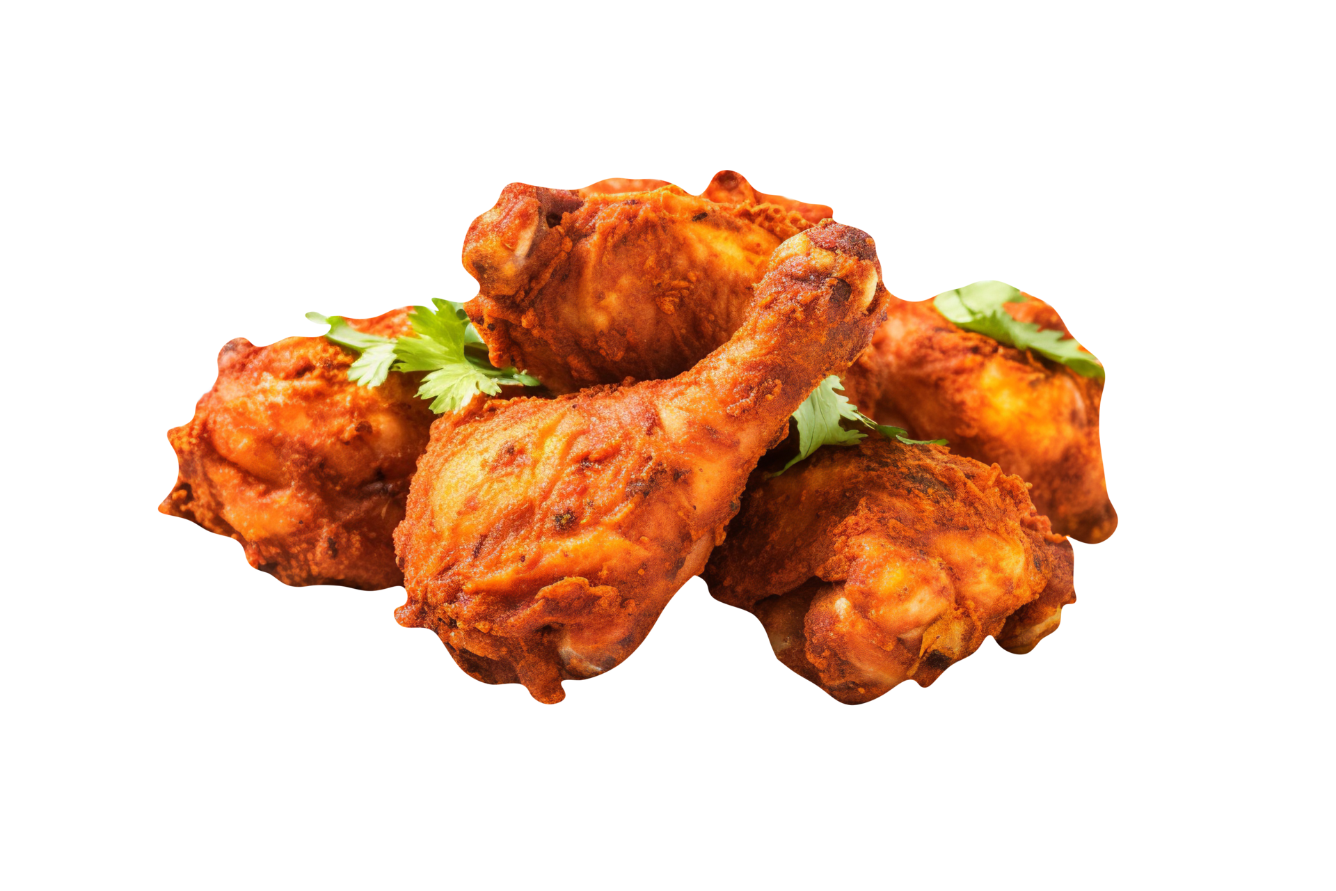 Tasty tandoori fried chicken isolated on transparent background ...