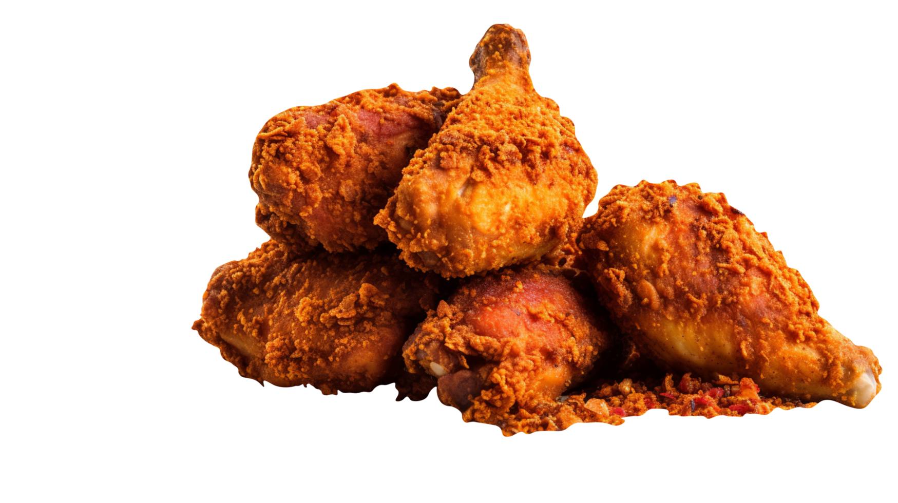 Tasty paprika fried chicken isolated on transparent background png