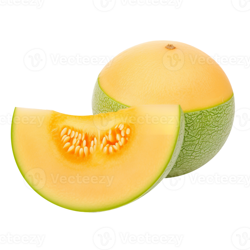 Fresh melon with slice isolated ion transparent background png