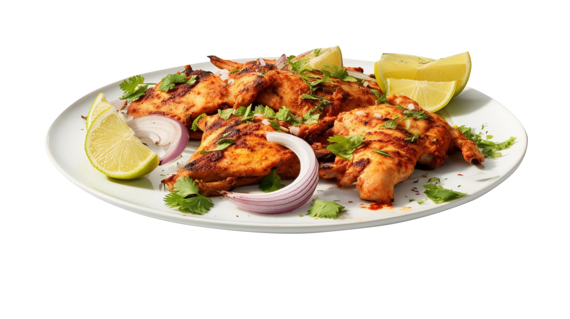 Tasty Tandoori Chicken Plate Isolated On Transparent Background tasty-tandoori-chicken-plate-isolated-on-transparent-background