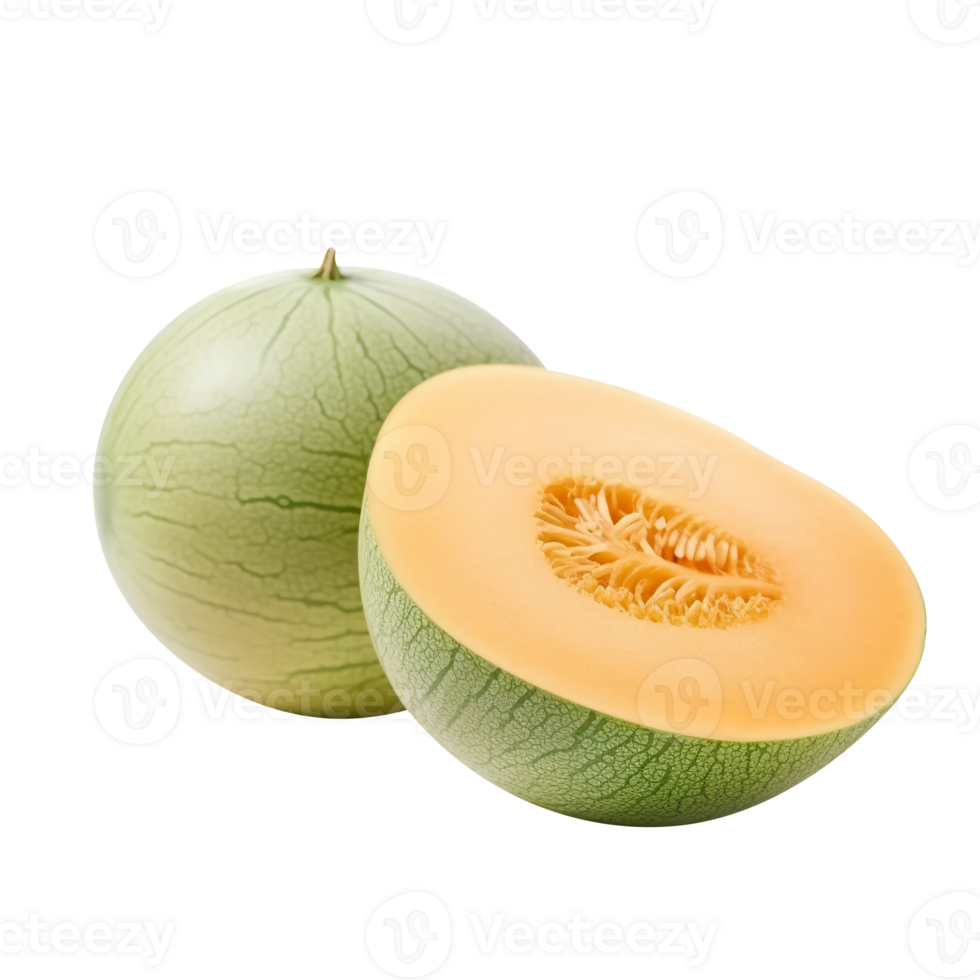 Fresh melon with slice isolated ion transparent background png