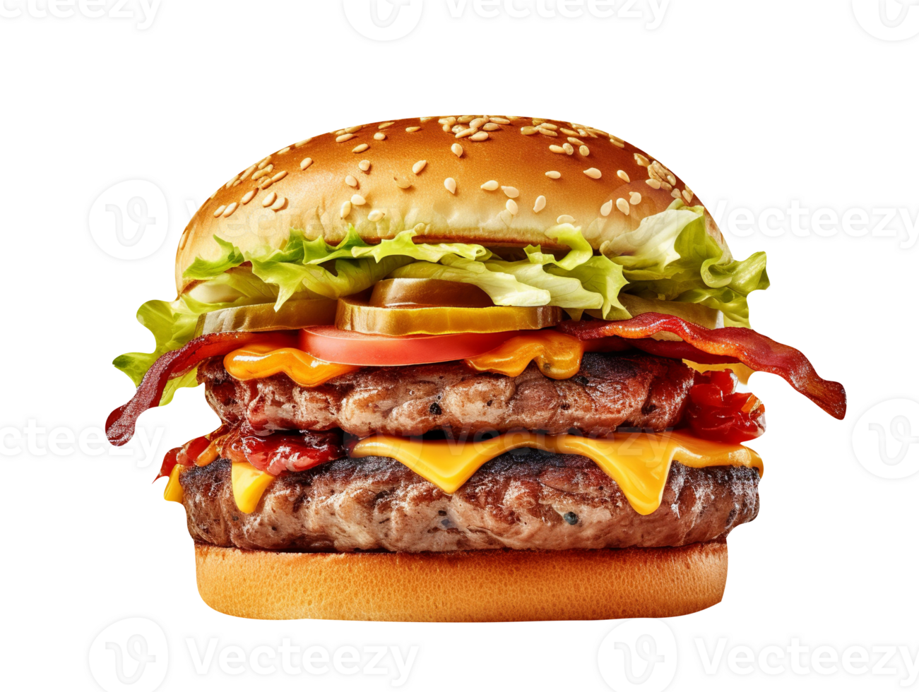 Delicious burger isolated on transparent background png