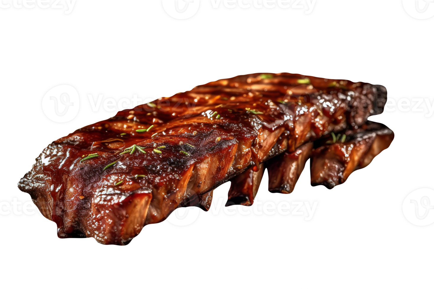 Tasty grilled pork ribs isolated on transparent background png