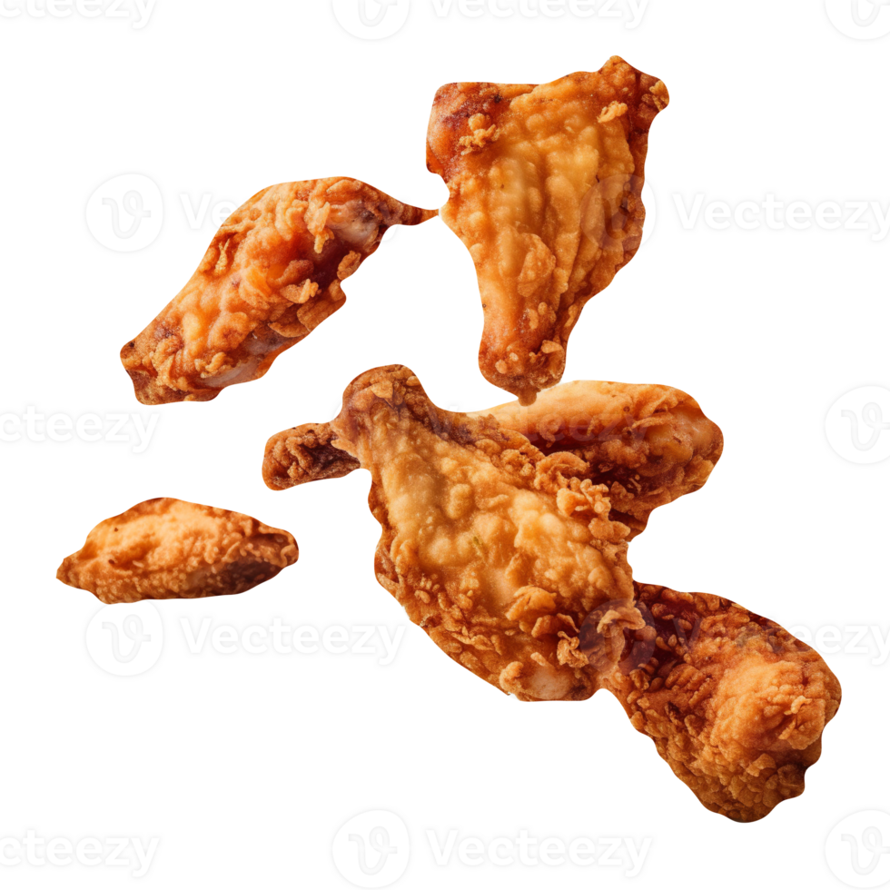 Tasty fried chicken isolated on transparent background png