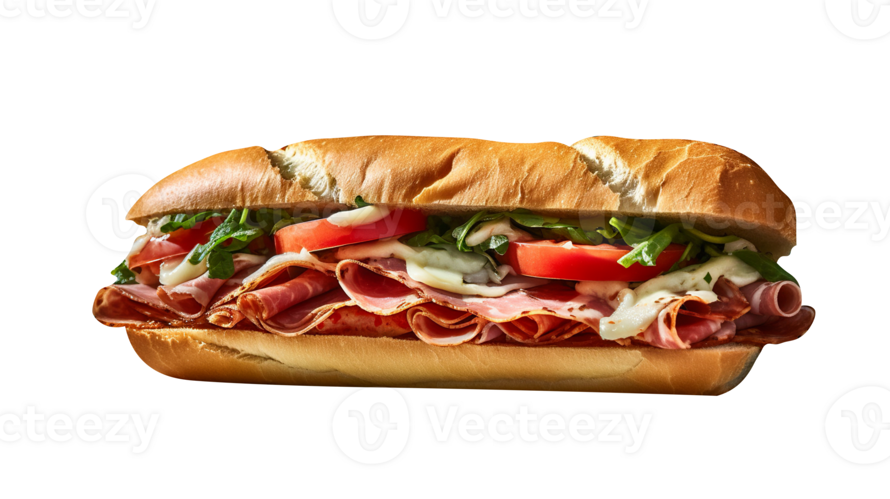 Tasty italian sandwich on transparent background png