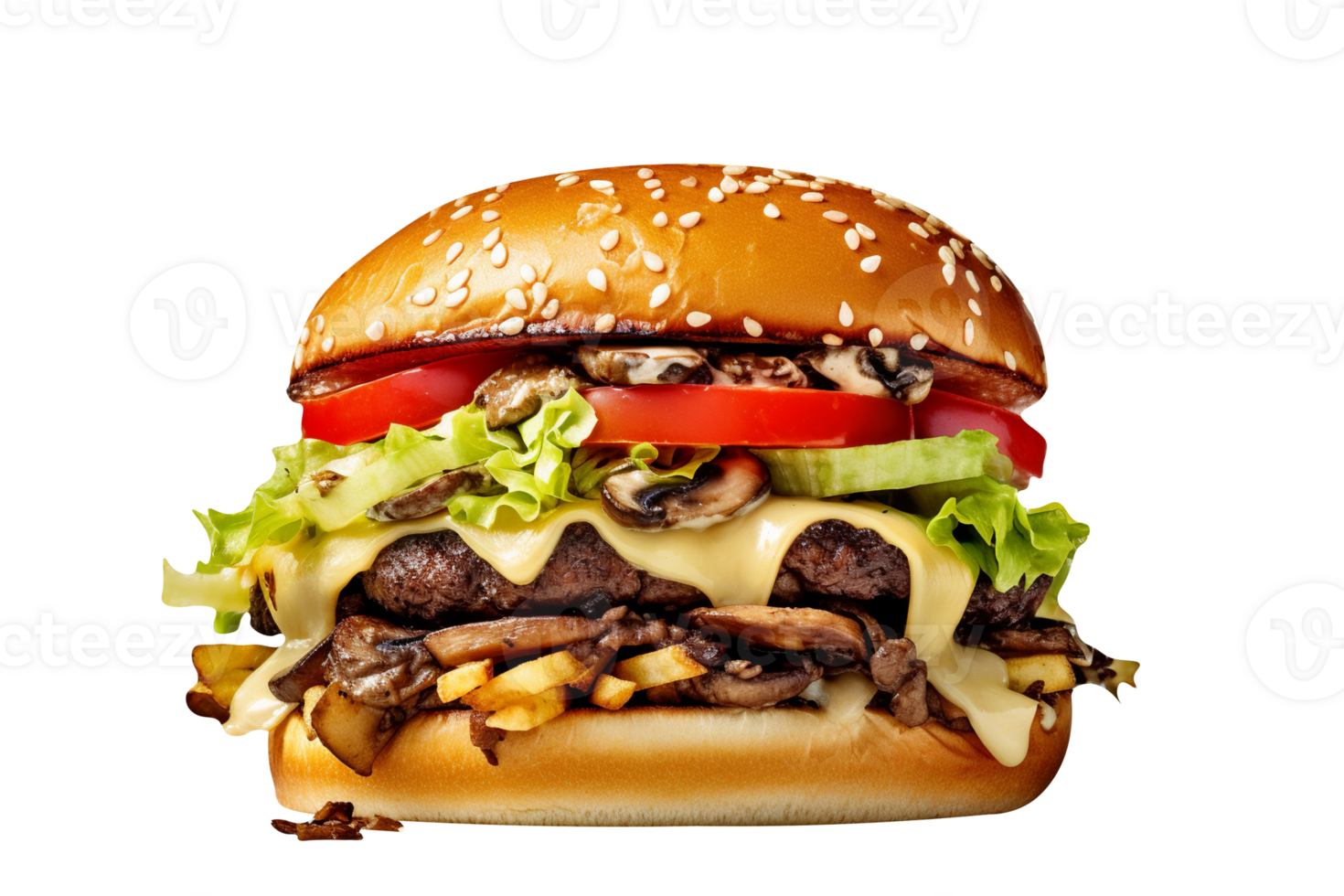 sabroso seta suizo hamburguesa en transparente antecedentes png