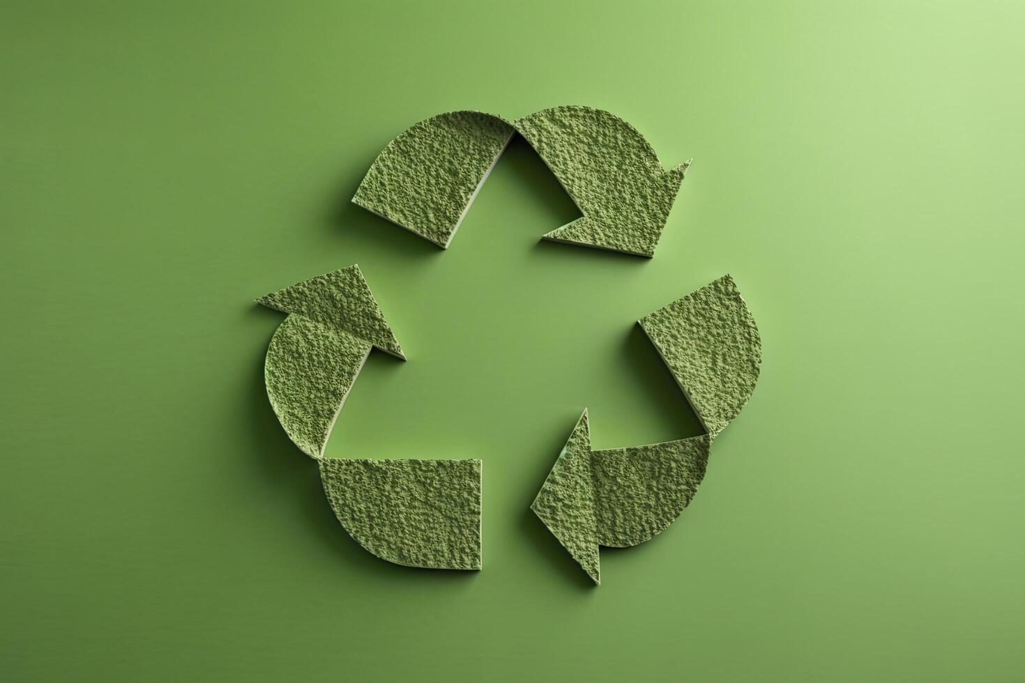 Green recycle icon eco papercut nature concept. photo