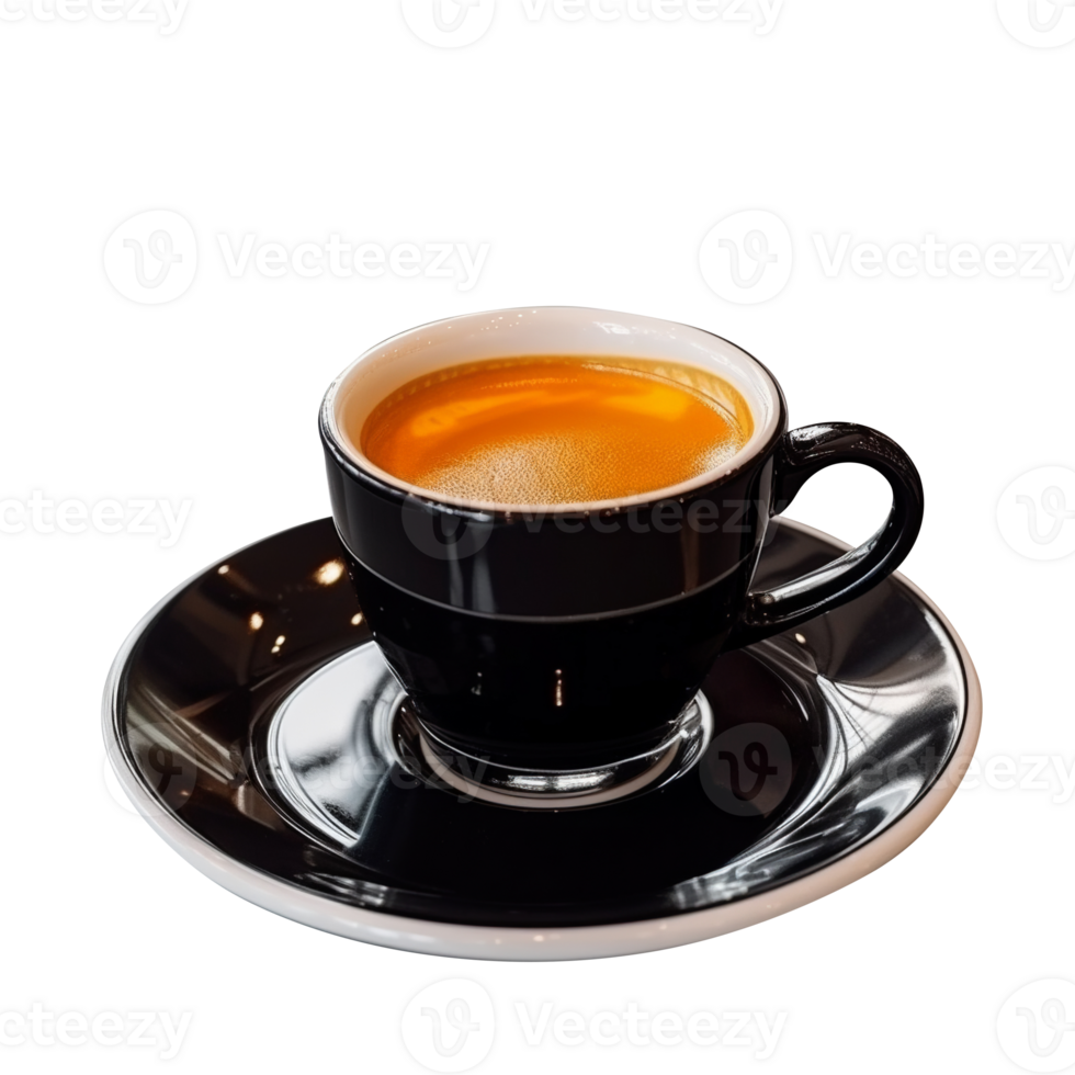 Tasty hot coffee in ceramic cup isolated on transparent background png