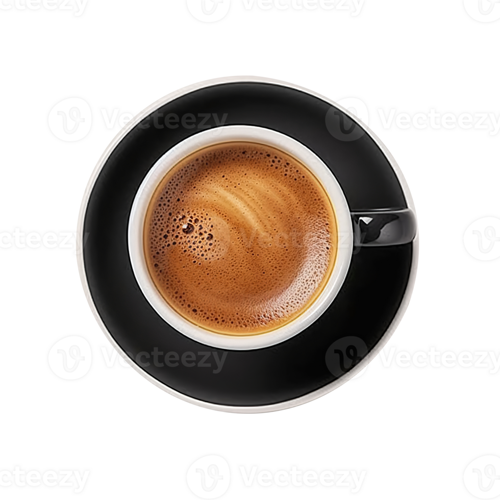 Tasty hot coffee in ceramic cup isolated on transparent background png