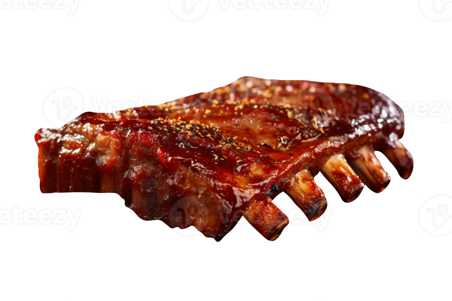 Tasty grilled pork ribs isolated on transparent background png