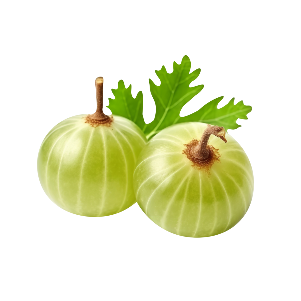 Fresh amla or gooseberry pair isolated on transparent background png