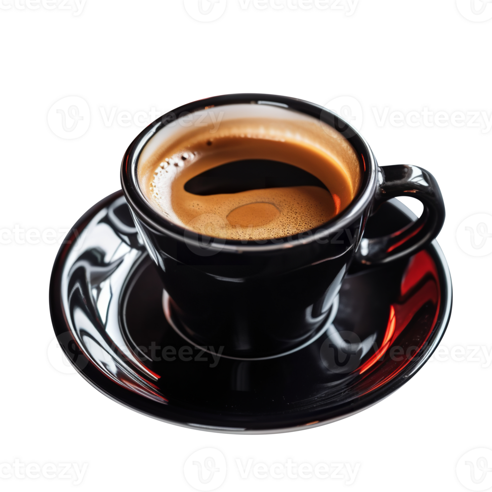 Tasty hot coffee in ceramic cup isolated on transparent background png