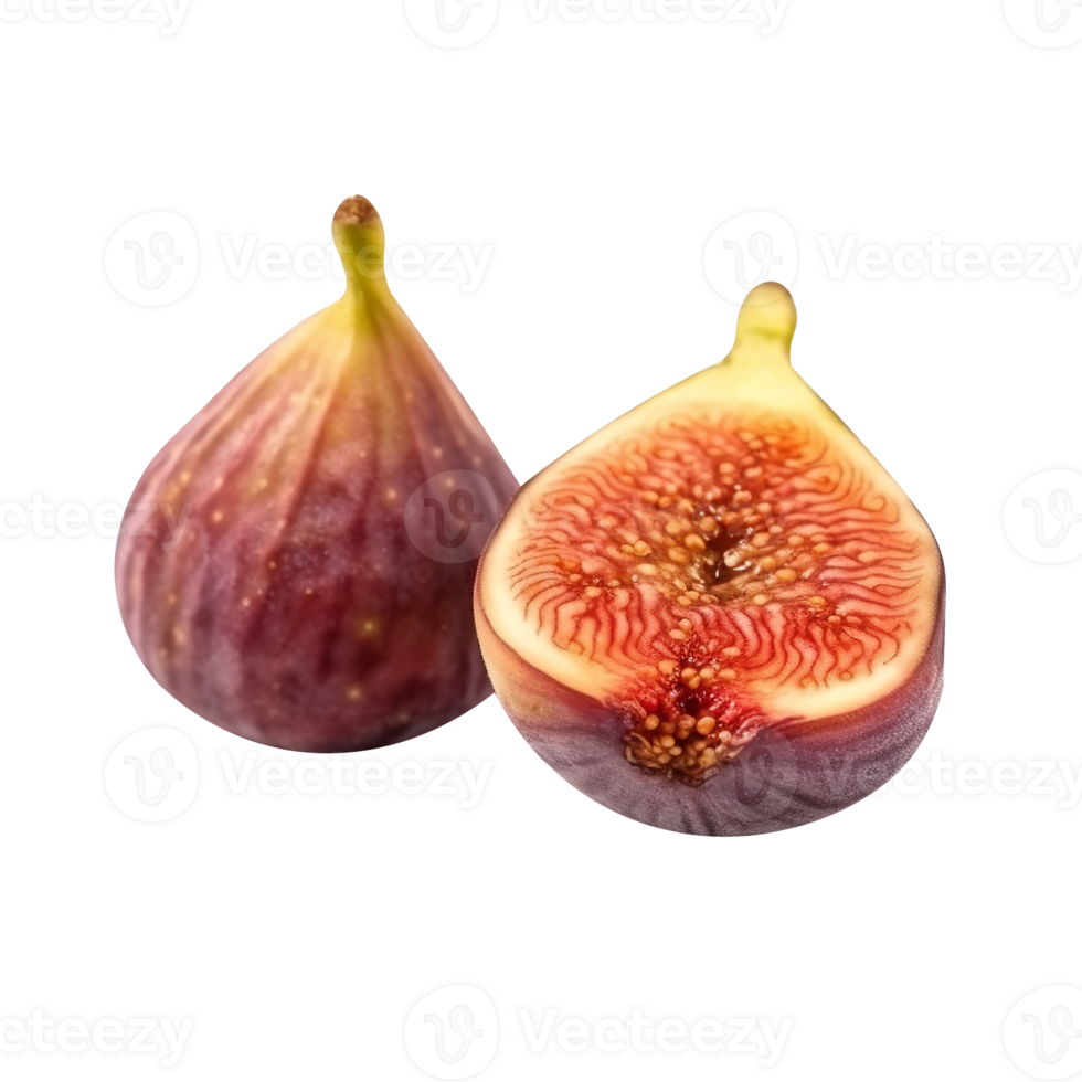 Fresh fig fruit pair isolated on transparent background png