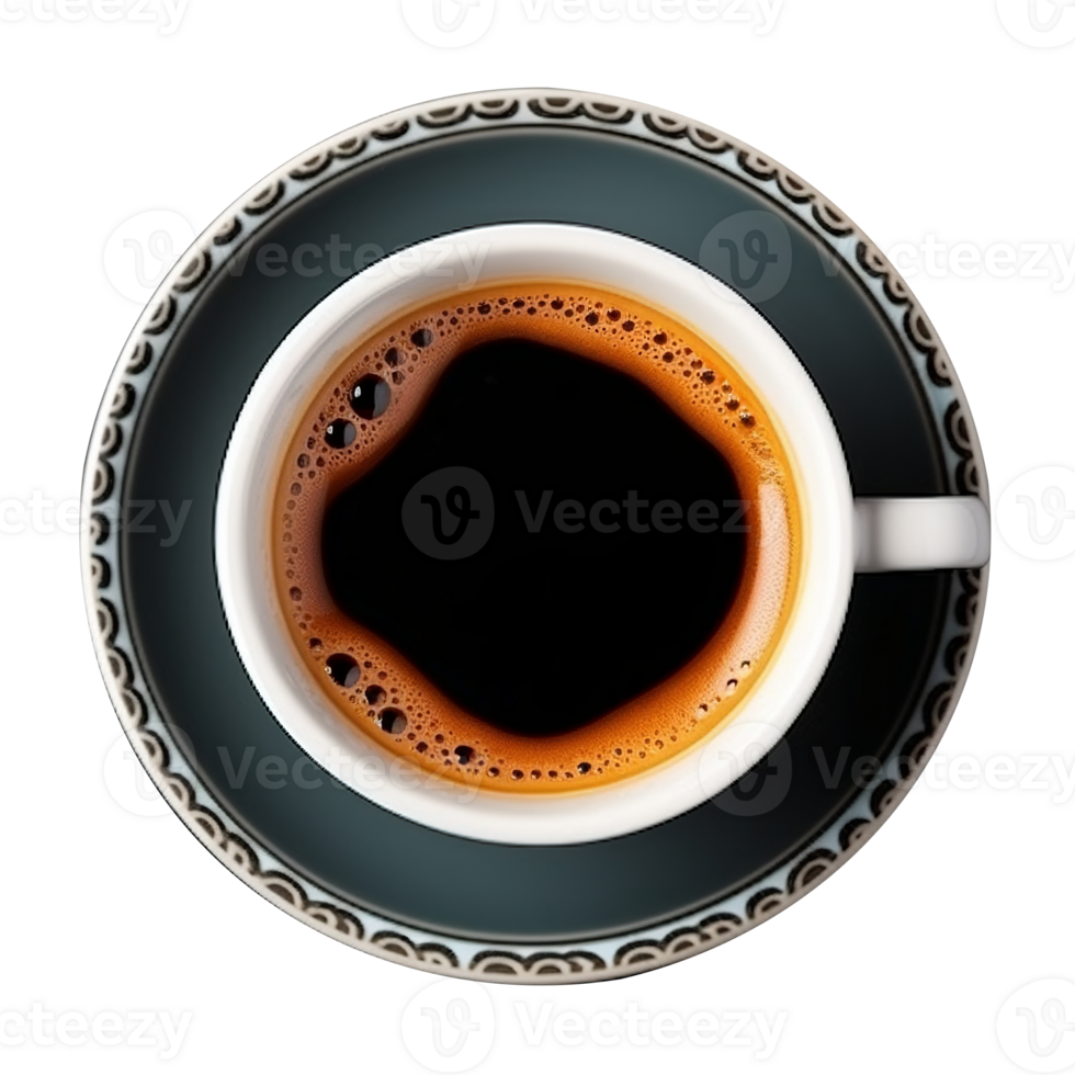 Tasty hot coffee in ceramic cup isolated on transparent background png