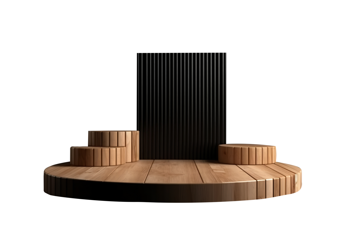 Beautiful wooden gold podium isolated on transparent background png