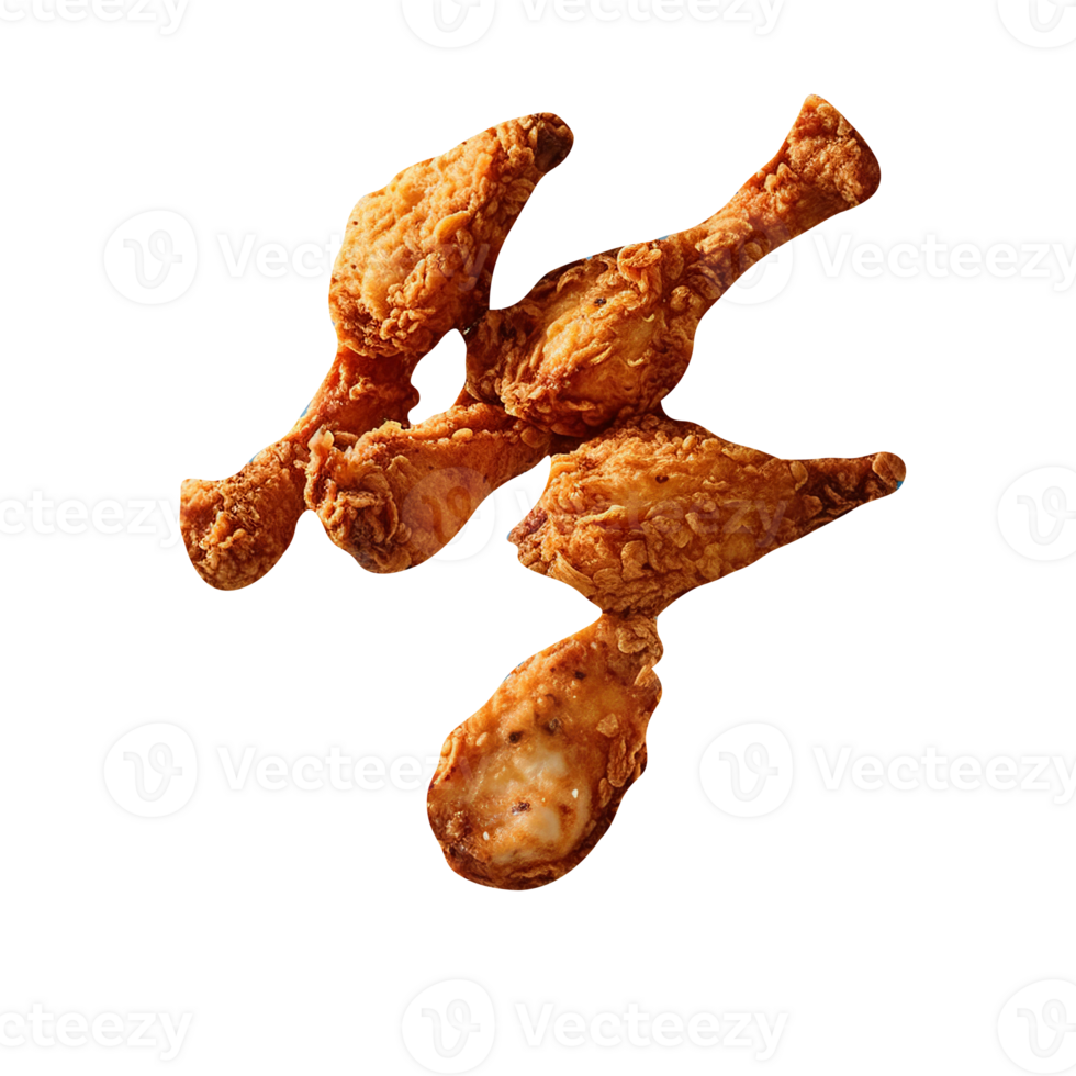 Tasty fried chicken isolated on transparent background png