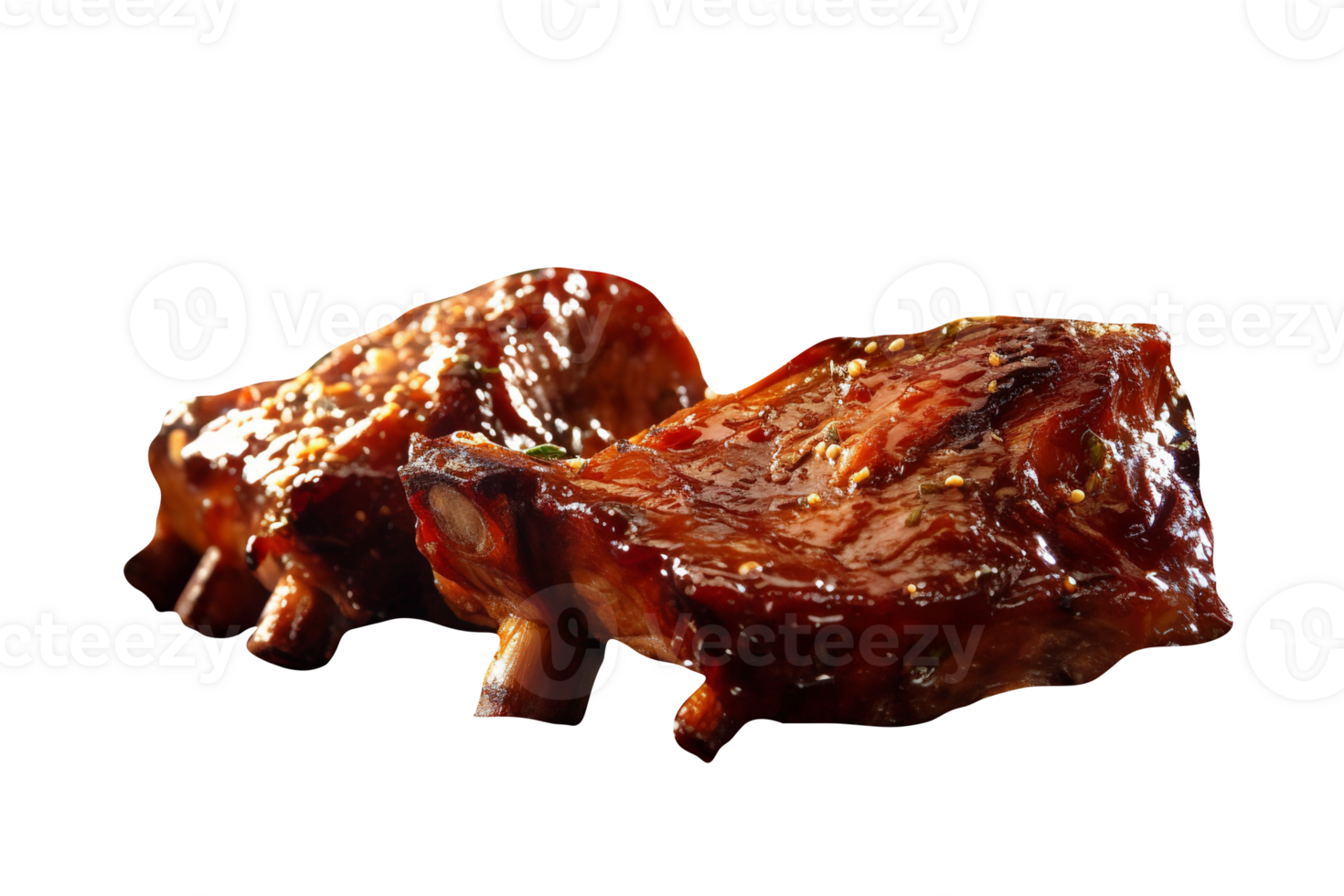 Grilled pork ribs isolated on transparent background png