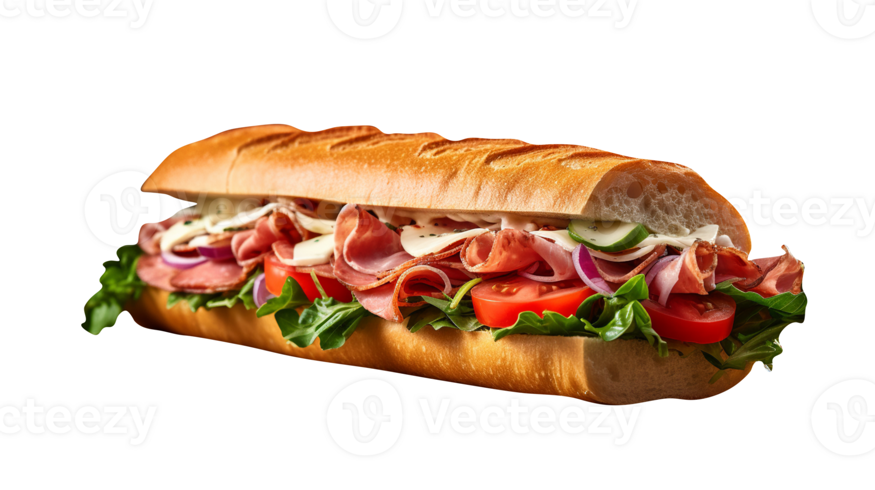 Tasty italian sandwich on transparent background png
