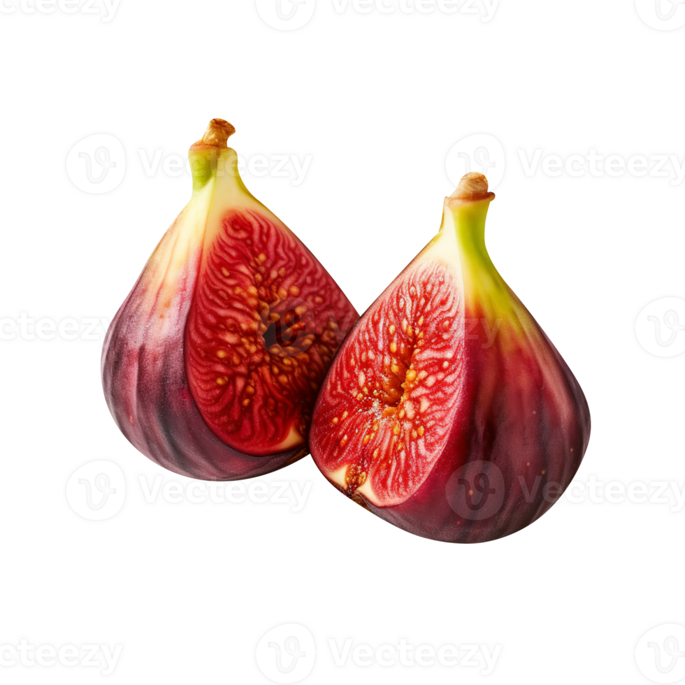 Fresh fig fruit pair isolated on transparent background png