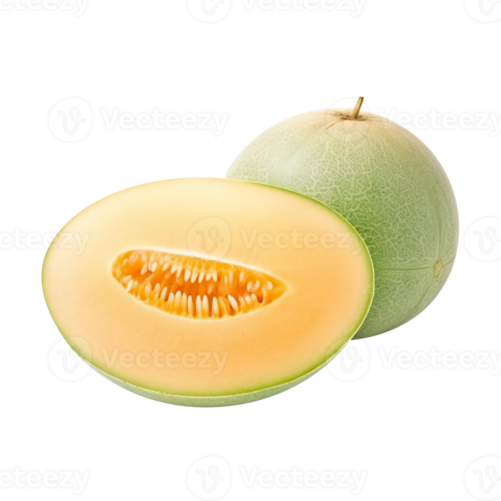 Fresh melon with slice isolated ion transparent background png