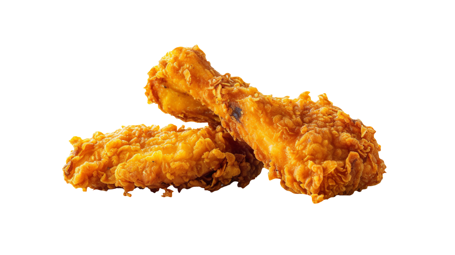 Crispy fried chicken isolated on transparent background png