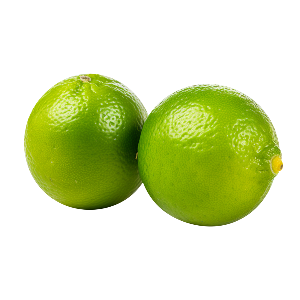 Frais citrons verts paire isolé sur transparent Contexte png