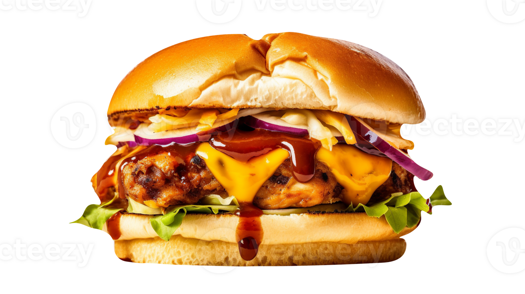 Delicious burger isolated on transparent background png
