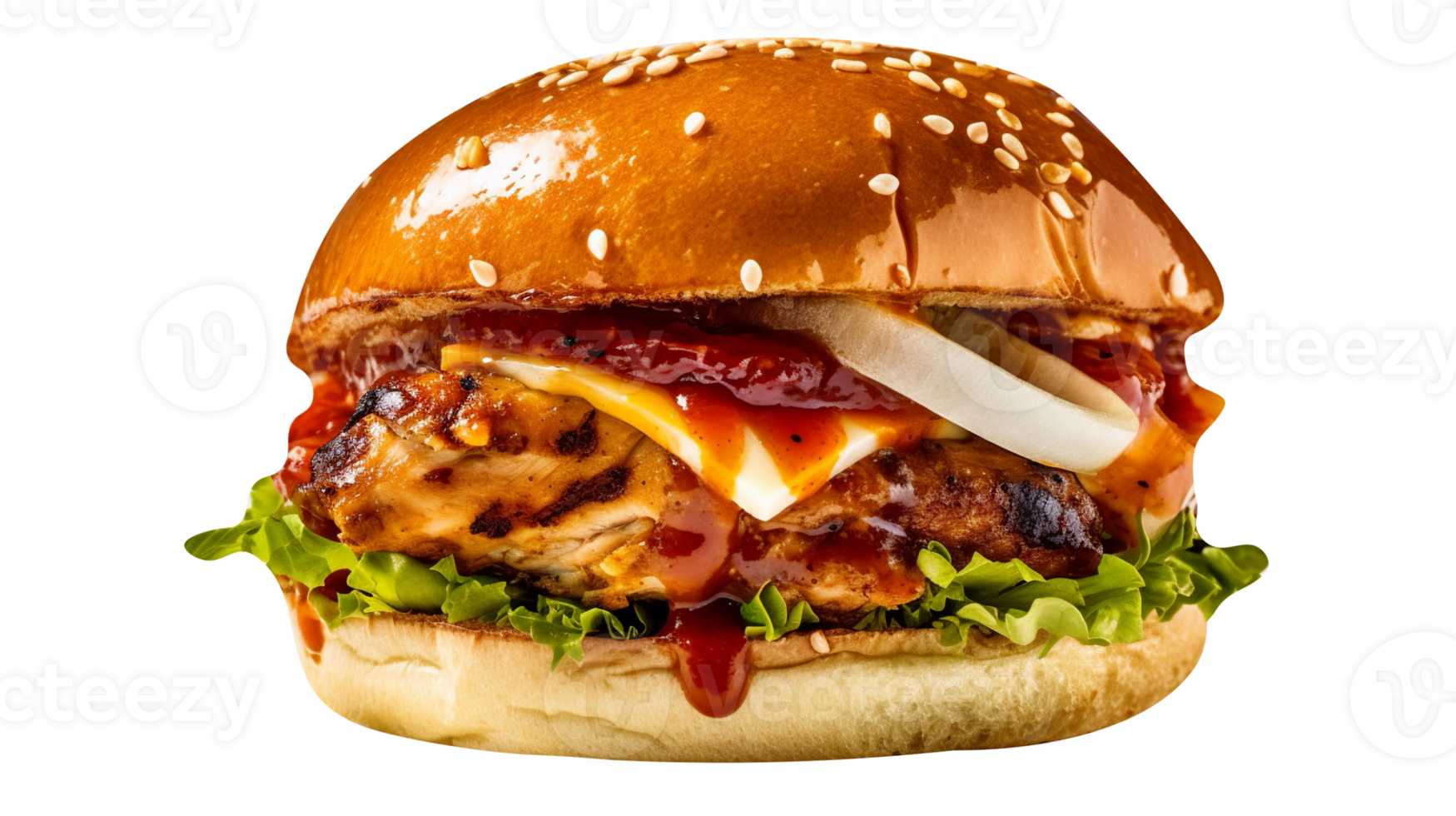 Delicious burger isolated on transparent background png