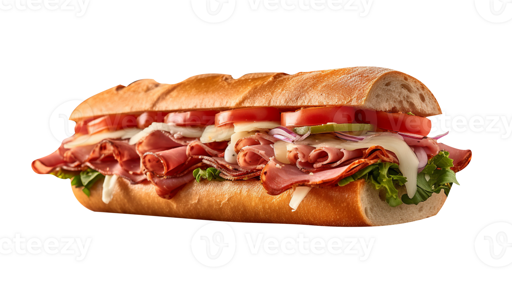Tasty italian sandwich on transparent background png