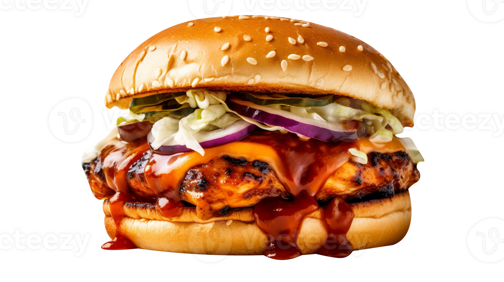 Delicious burger isolated on transparent background png