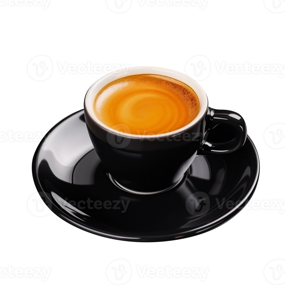 Tasty hot coffee in ceramic cup isolated on transparent background png