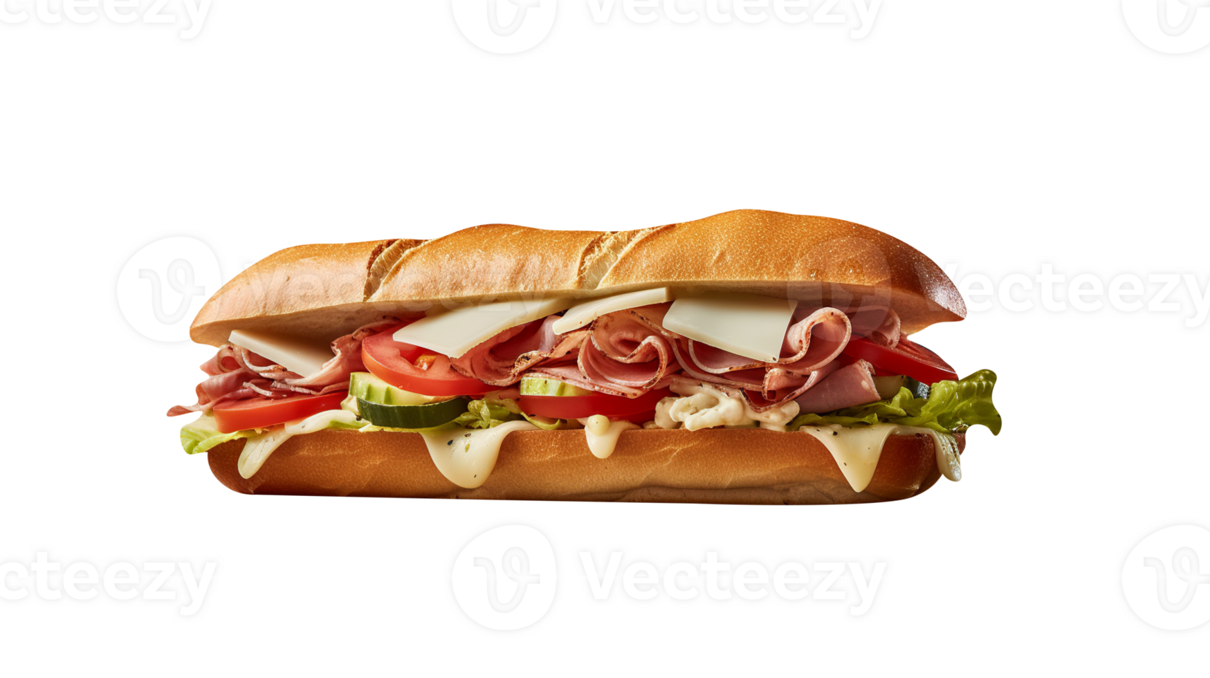 Tasty italian sandwich on transparent background png