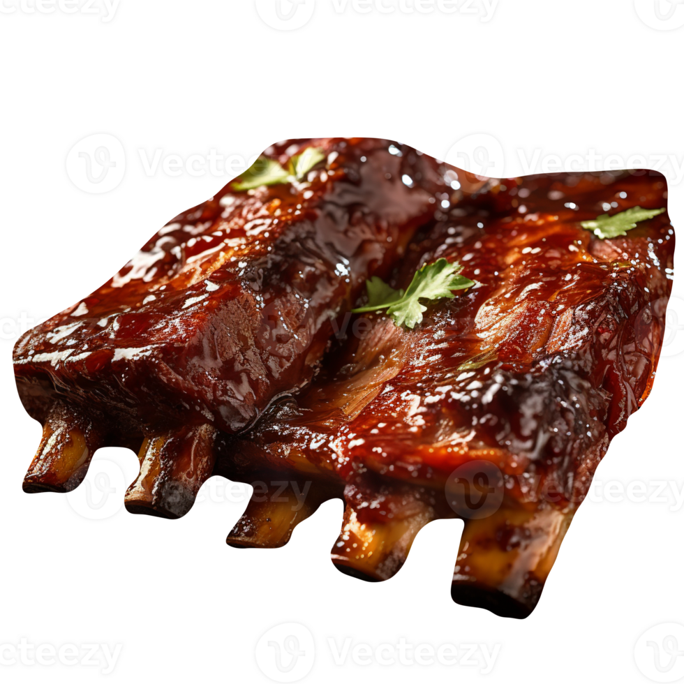 Grilled pork ribs isolated on transparent background png