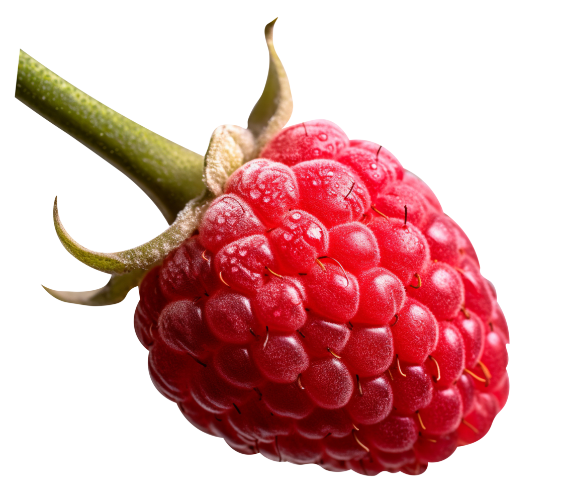 Fresh tasty raspberries isolated on transparent background png