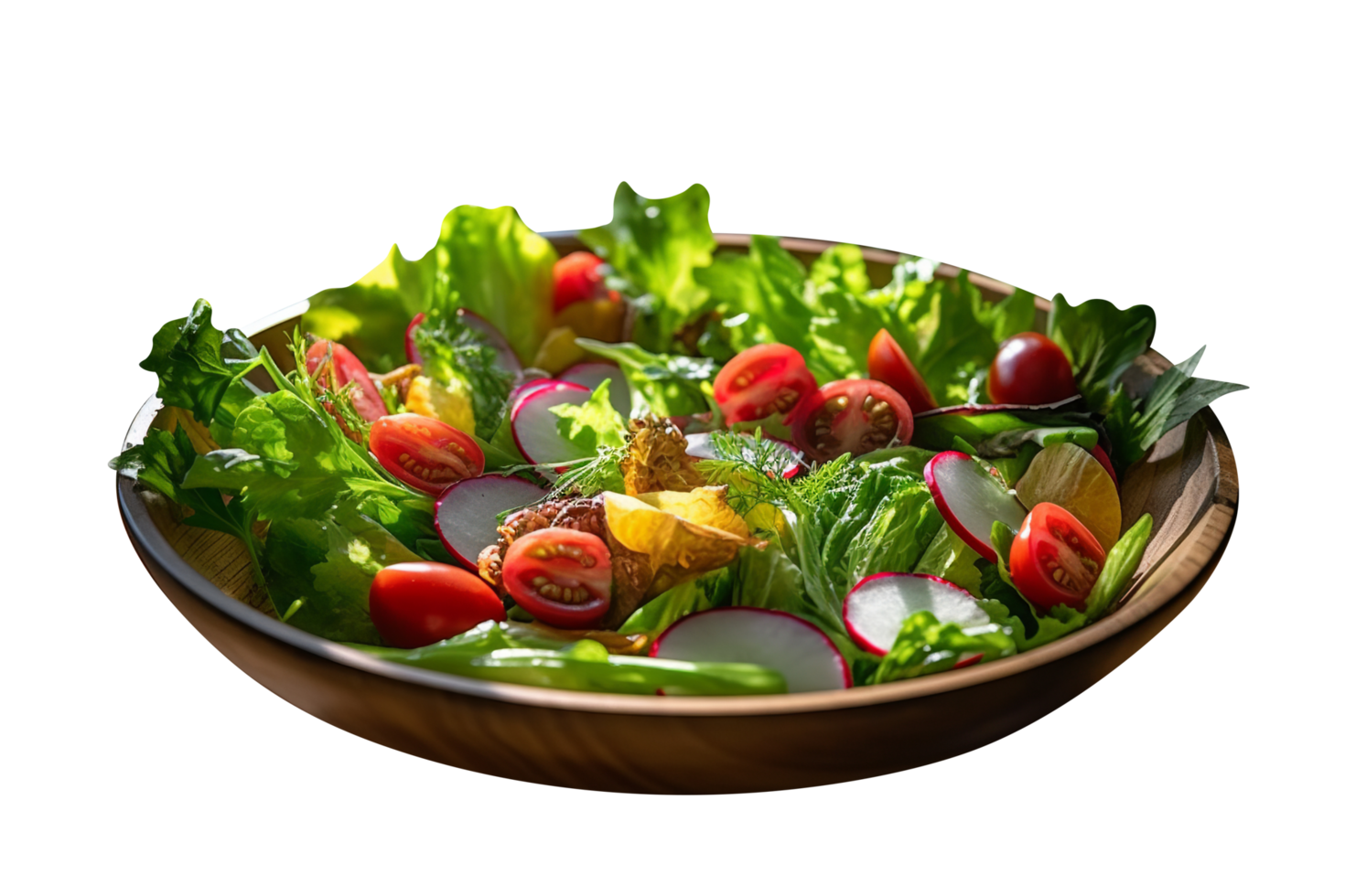 Tasty vegetable salad on transparent background png