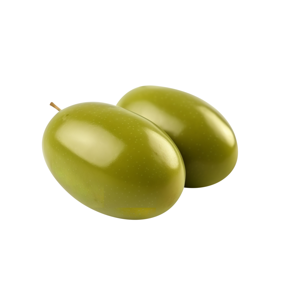 Fresh green olives isolated on transparent background png