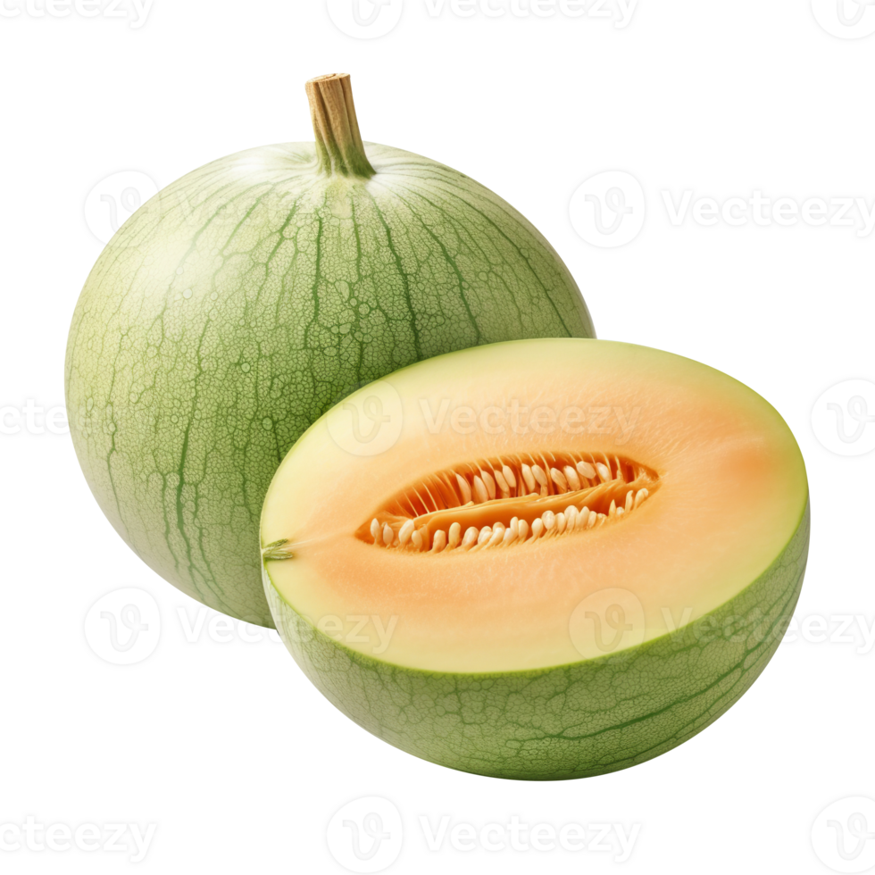 Fresh melon with slice isolated ion transparent background png