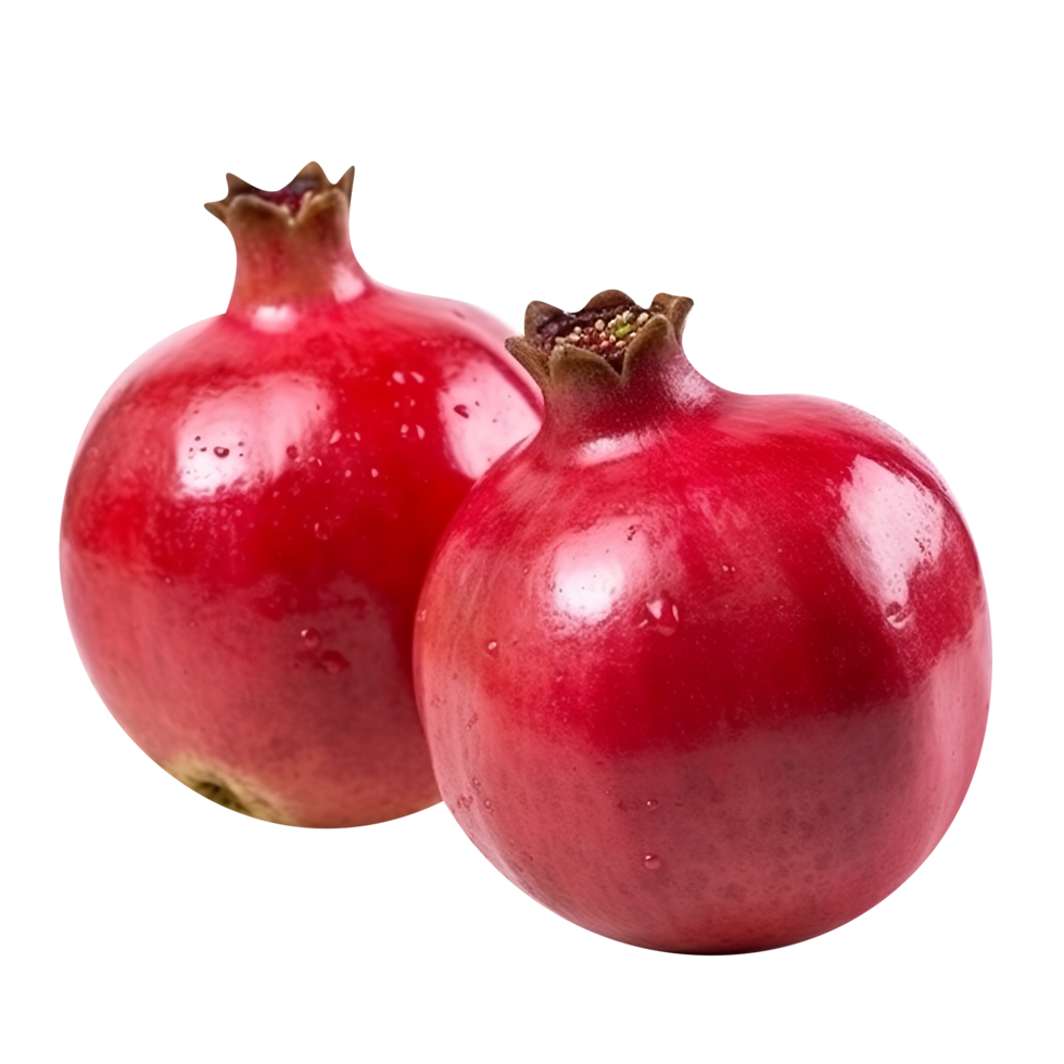 Fresh pomegranate fruit pair isolated on transparent background png