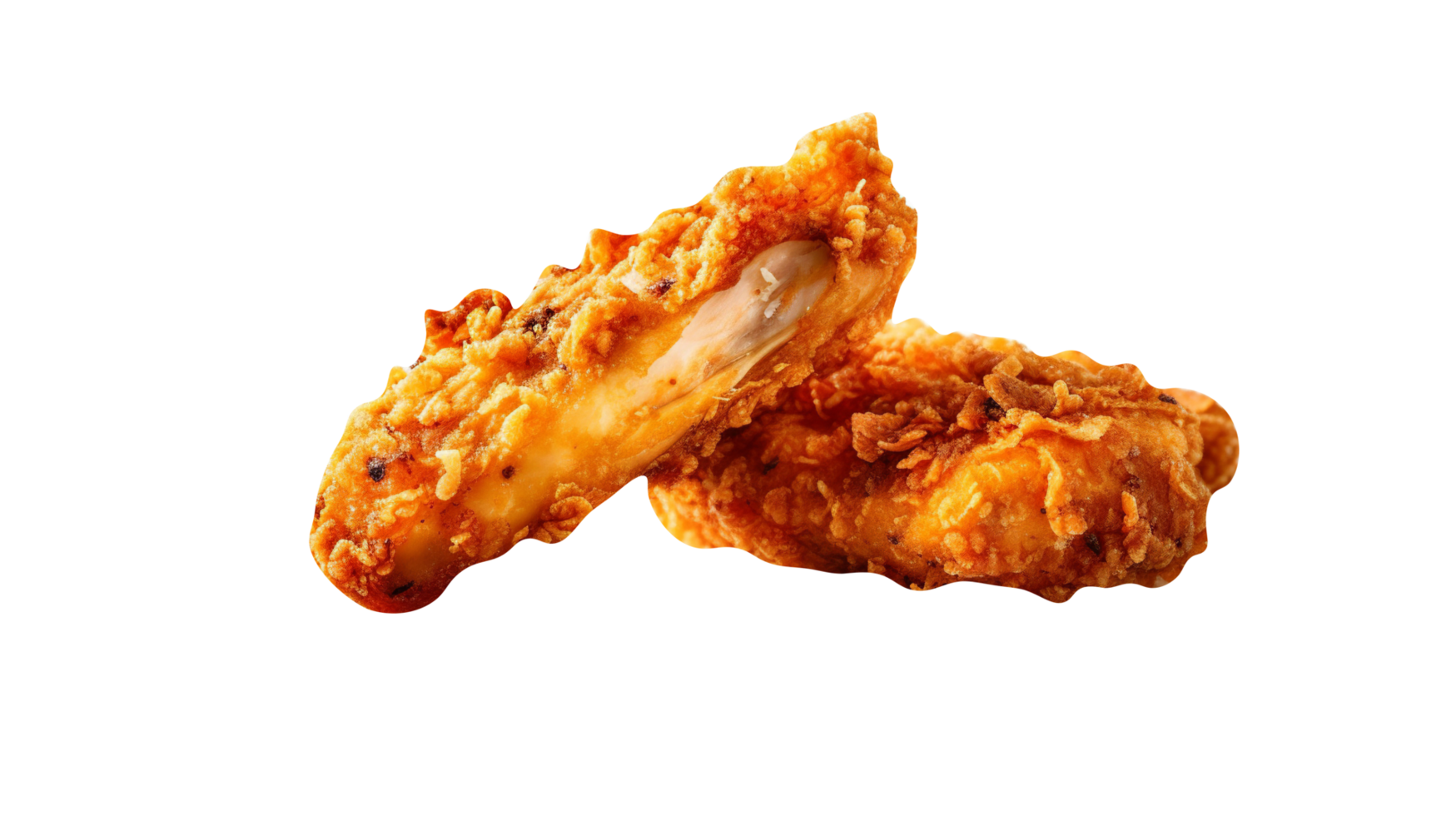 Tasty crusted fried chicken isolated on transparent background png