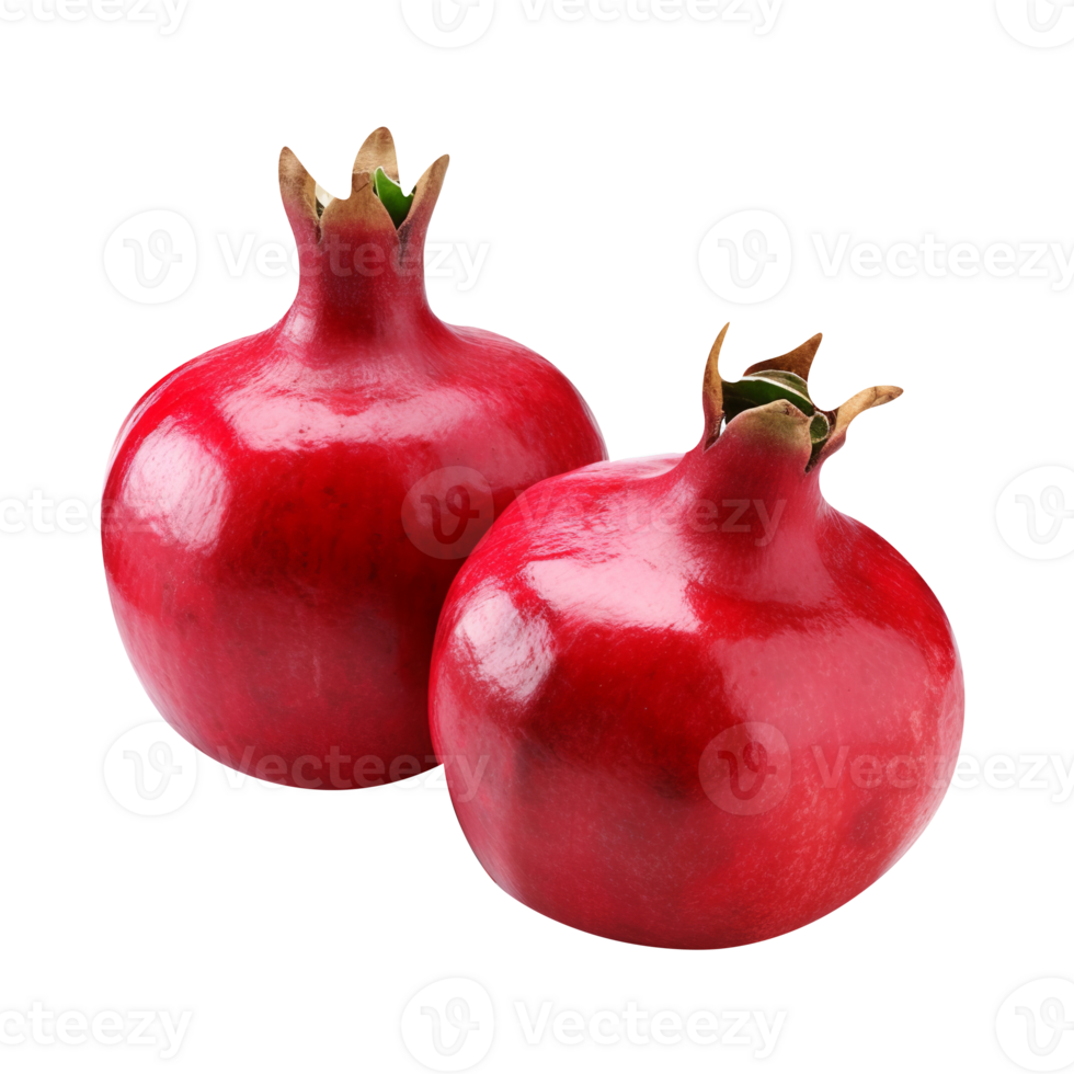 Fresh pomegranate fruit pair isolated on transparent background png