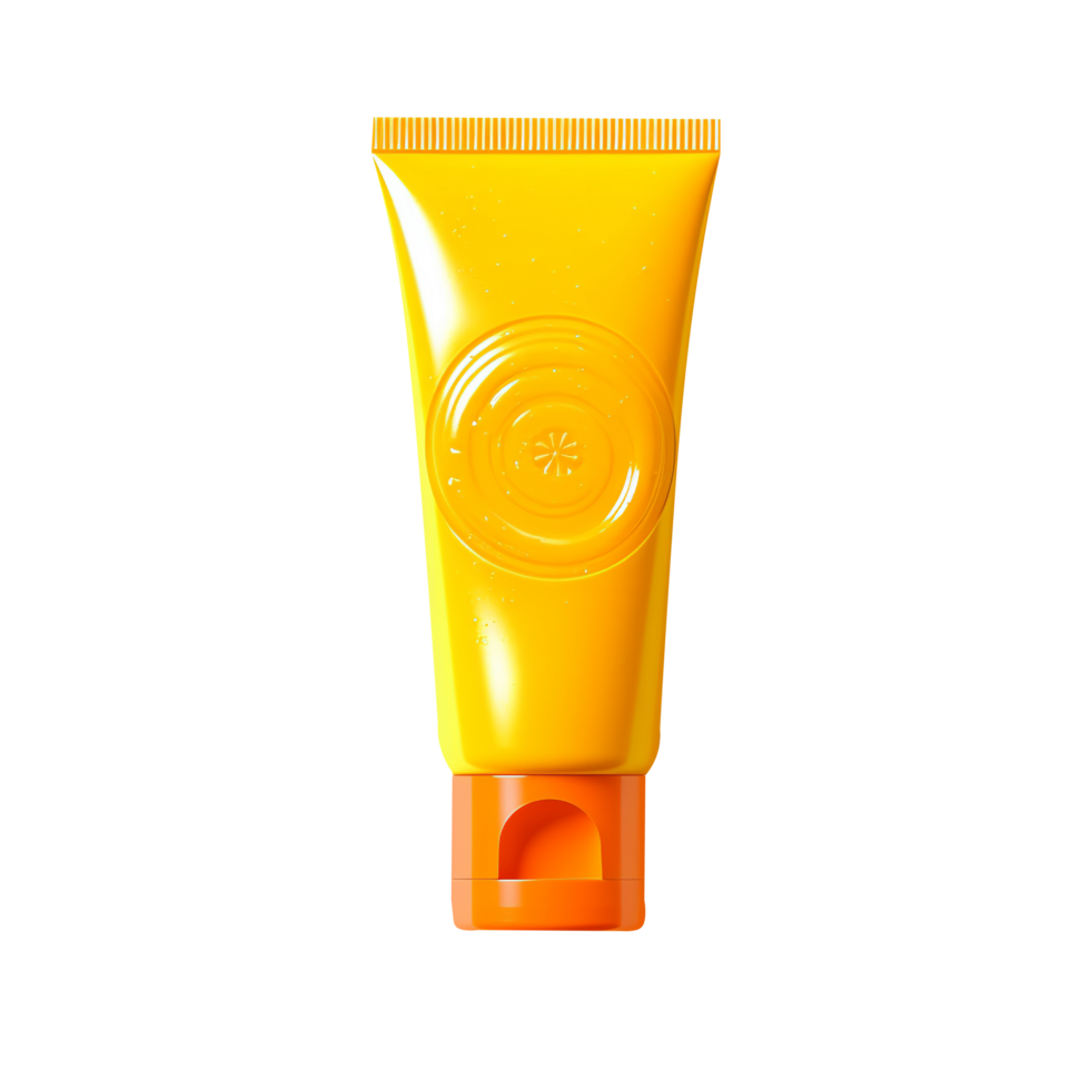 sunscreen or sunblock cream tube isolated on transparent background png