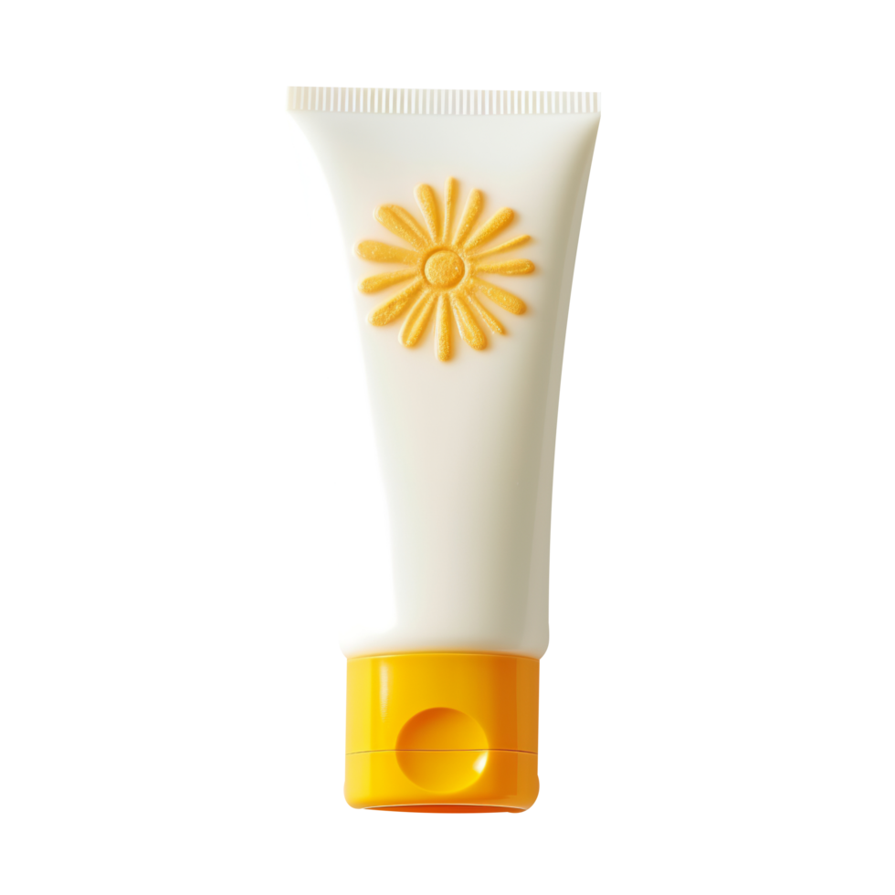 sunscreen or sunblock cream tube isolated on transparent background png