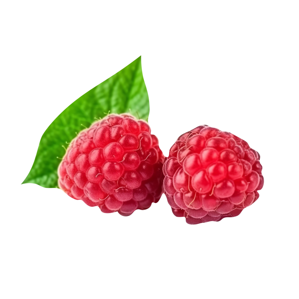Fresh tasty raspberries isolated on transparent background png