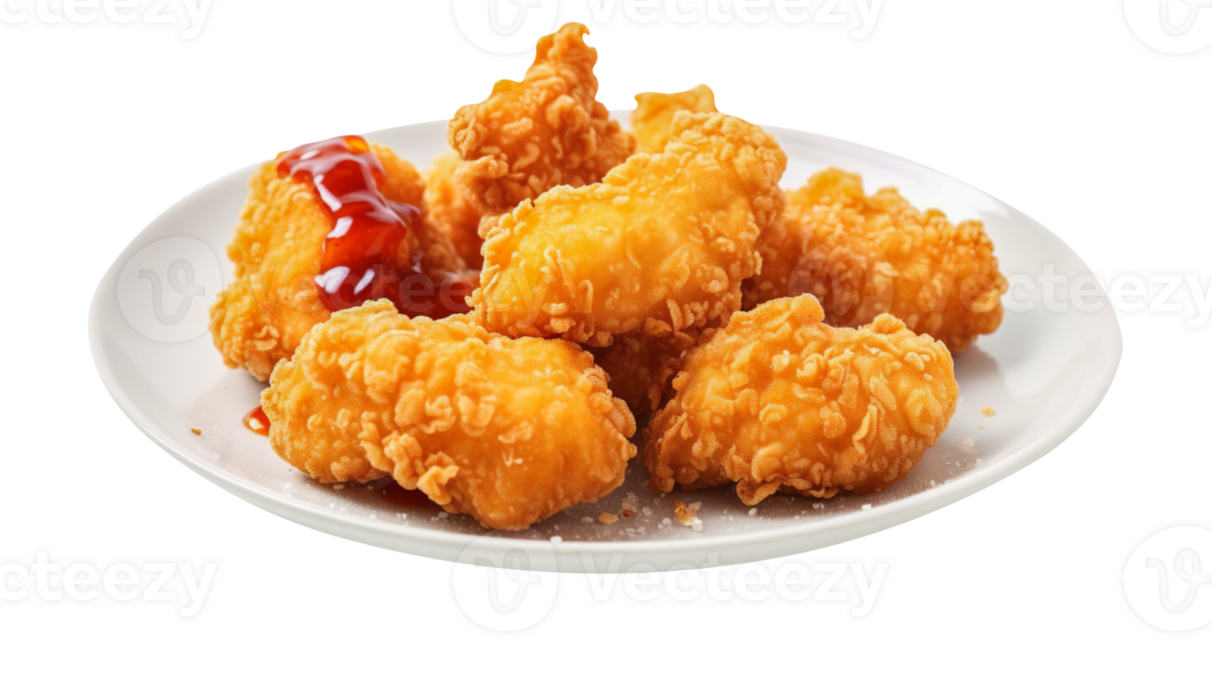 Tasty deep fried chicken isolated on transparent background png