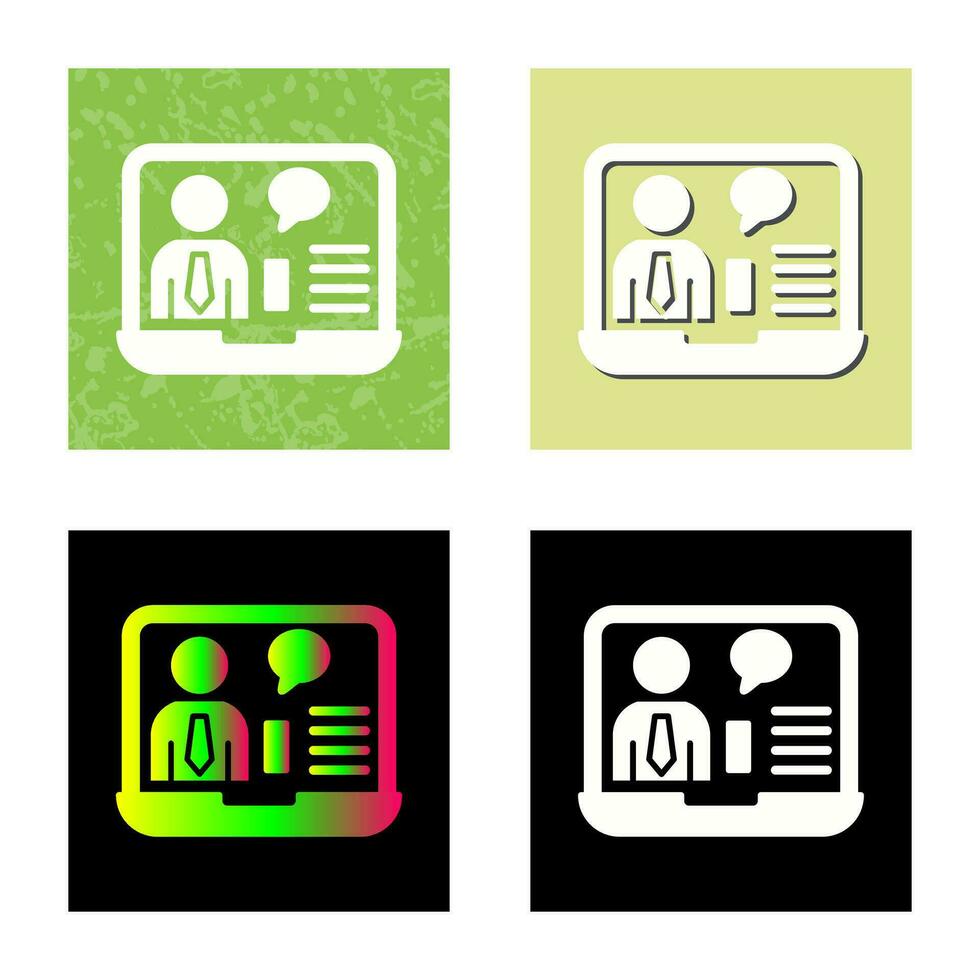 Online Job Interview Vector Icon