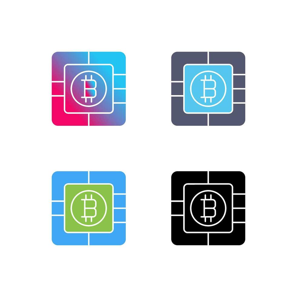 icono de vector de chip bitcoin