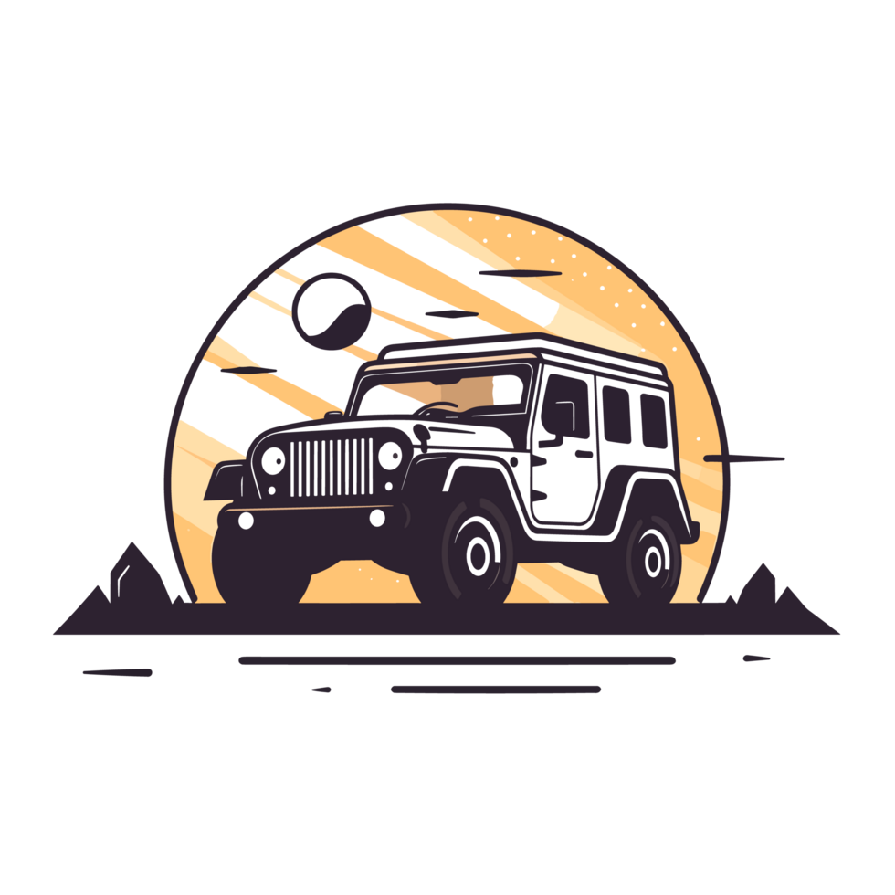 Jeep Silhouette - Generative Ai png