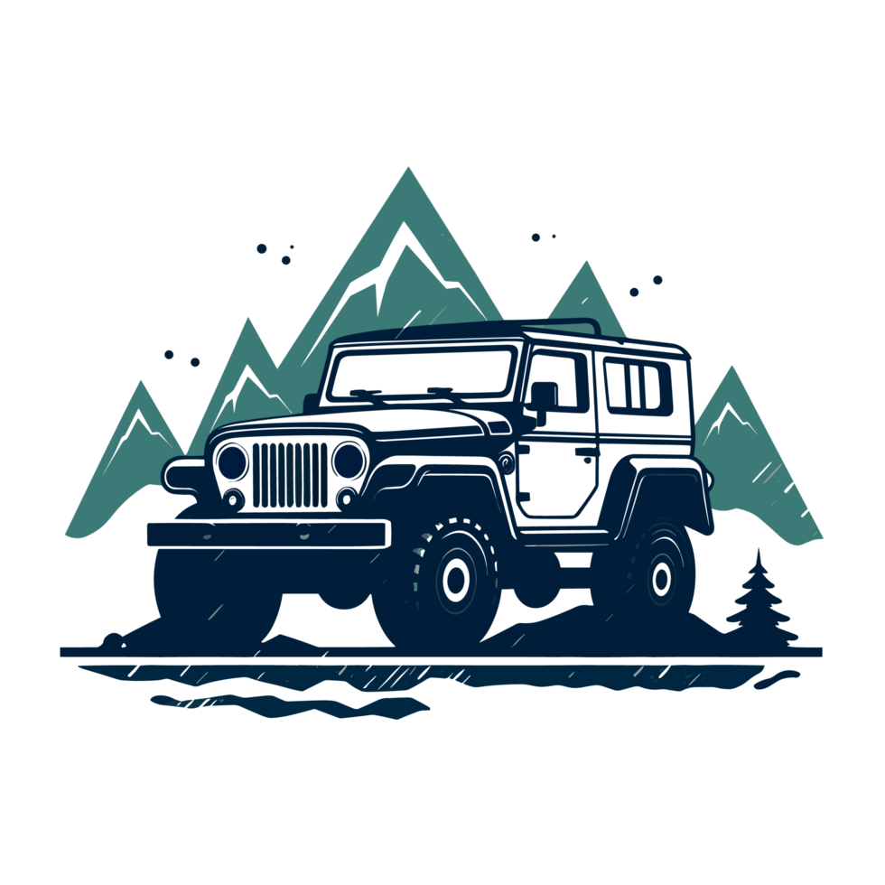 Jeep Silhouette - Generative Ai png